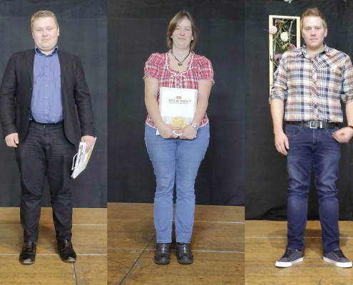 De gauche à droite, Florian Dreyer (Boveresse), Laetitia Darbellay (Noiraigue) et Mathieu Pellaton (Travers). Il manque Lucie Gfeller sur la photo (originaire des Bayards).