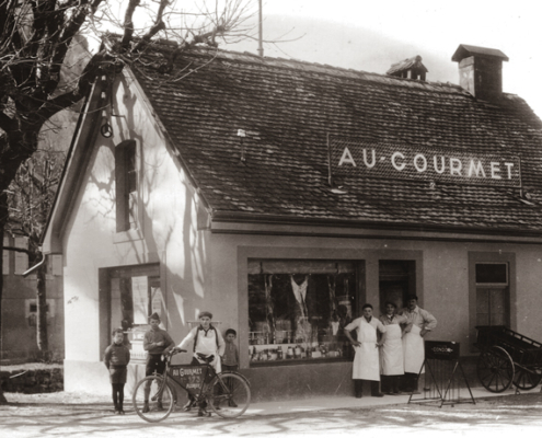 Photo reprise dans le livre « Les bouchers, boulangers et voituriers d’autrefois au Val-de-Travers », édité par Jacques Kaeslin